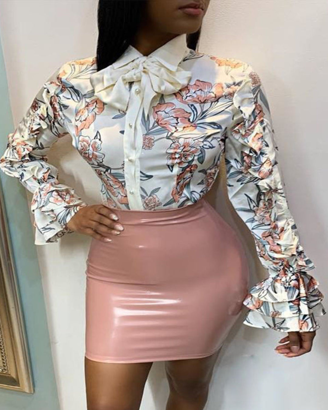 Floral Flared Blouse