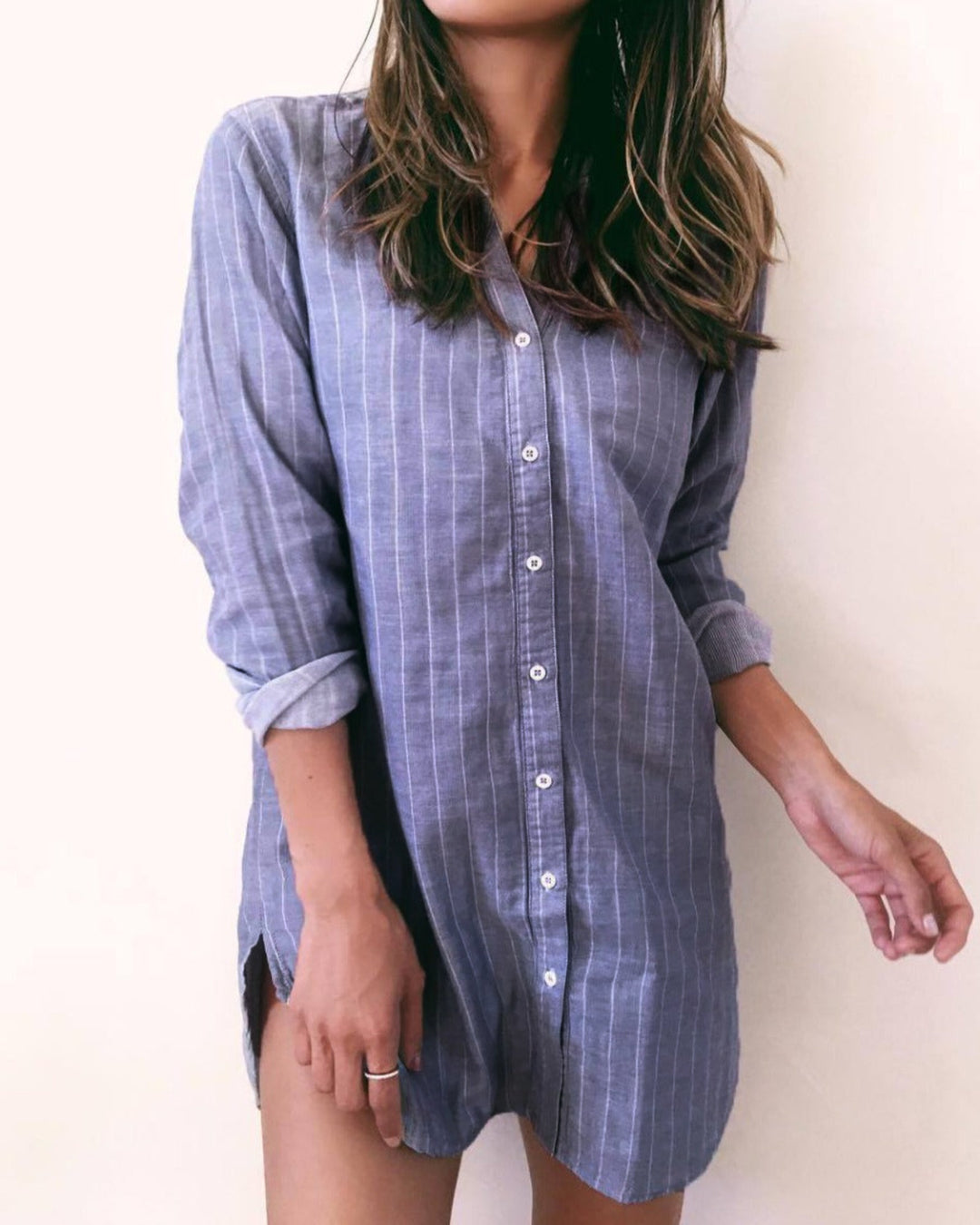 New Canaan Slit Shirt Dress