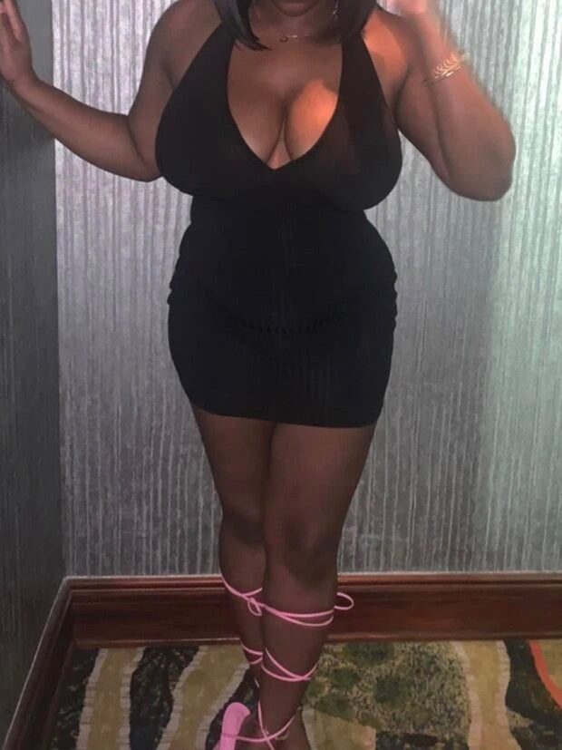 Black Wanda Backless Bodycon