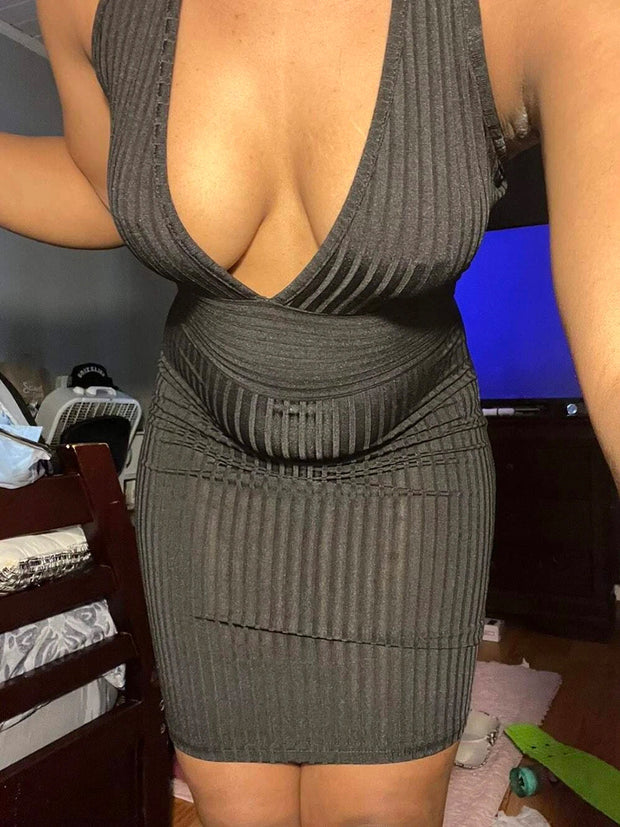 Black Wanda Backless Bodycon