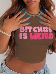 B Is Weird Rib Knit T-shirt