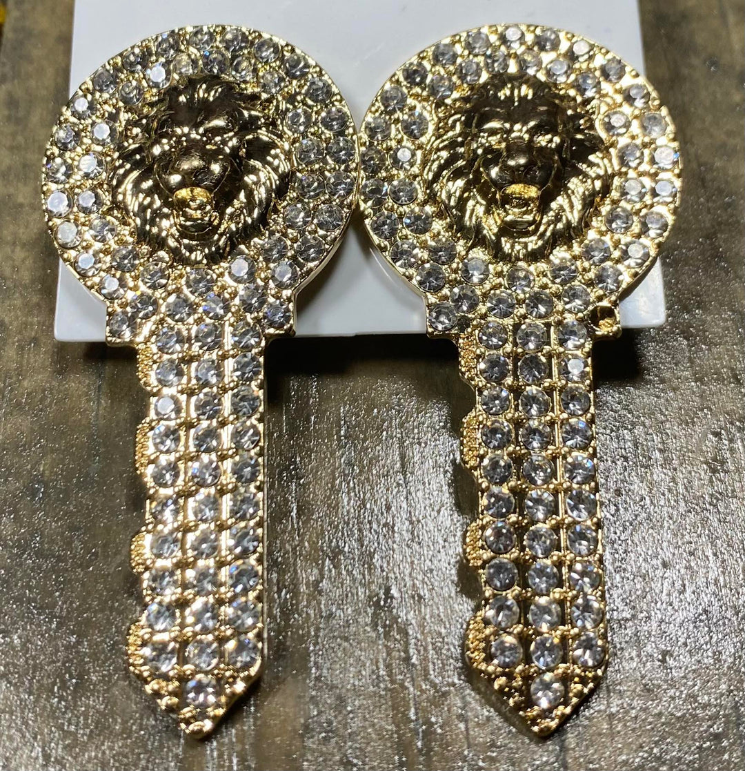 Lion Key Earrings