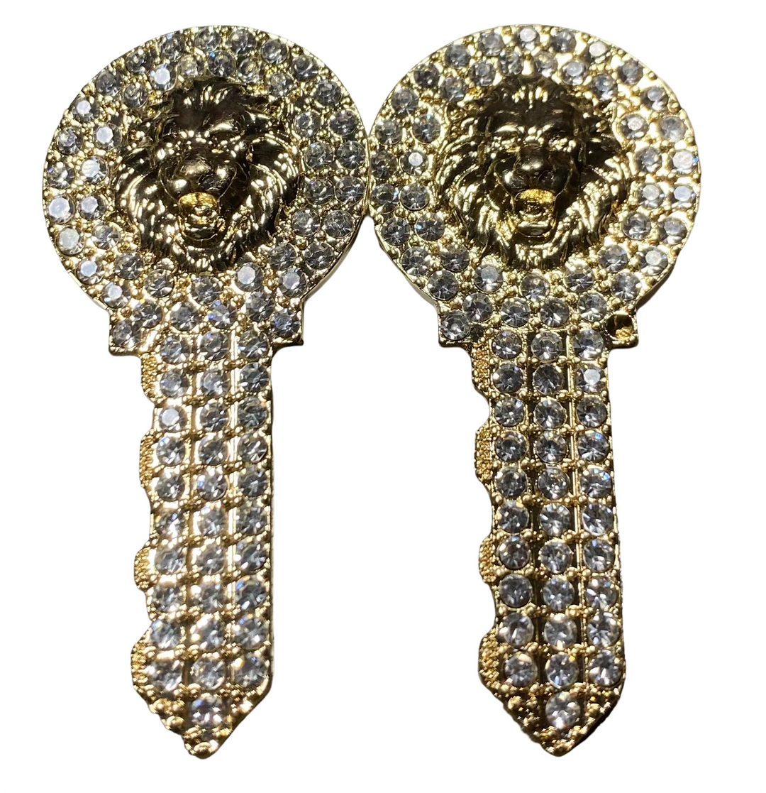 Lion Key Earrings