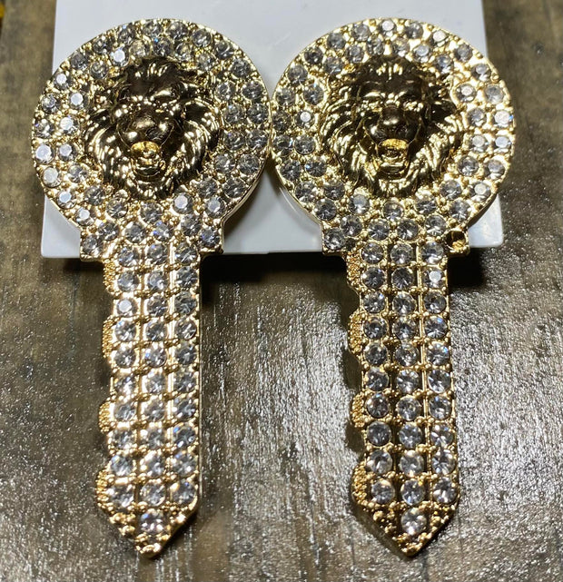 Lion Key Earrings
