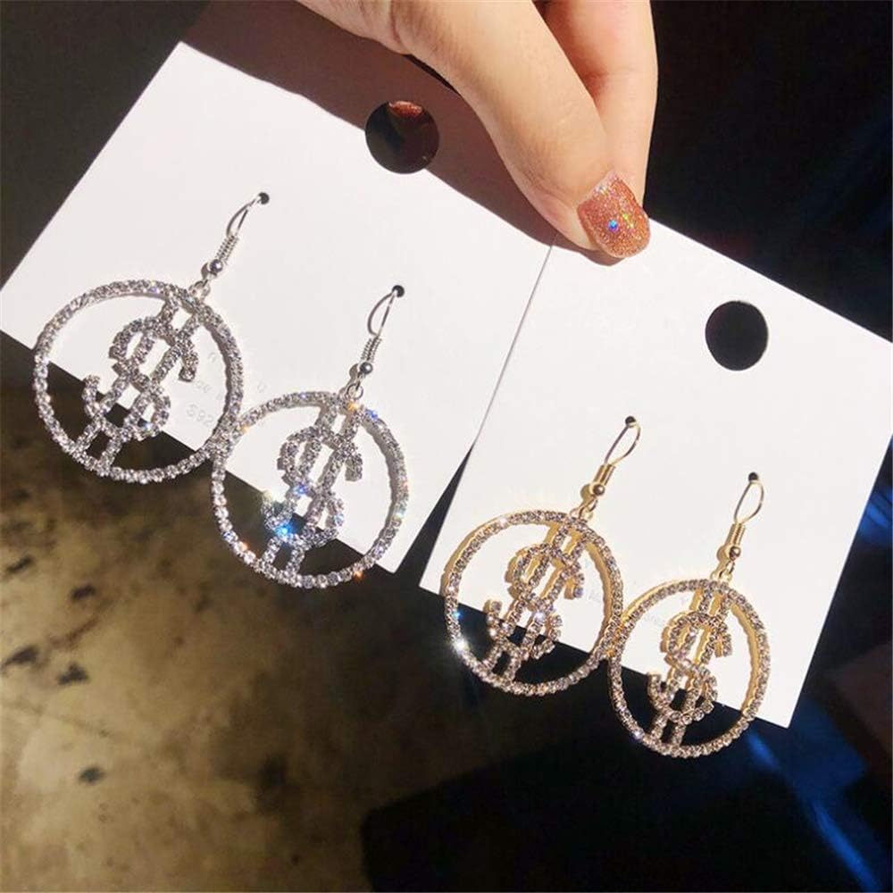 Glitter Cystal Dollar Sign Earrings