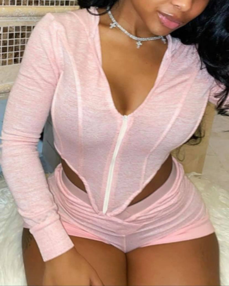Pink Two-piece Short Set - Tee's Booutique