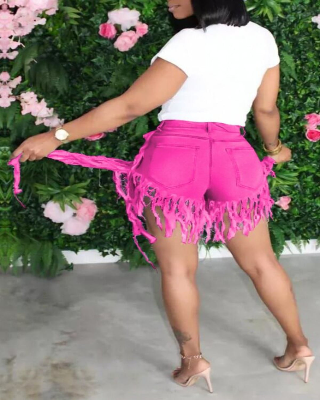 Tassel Design Yellow Denim Shorts - Tee's Booutique