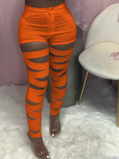 Cut Out Orange Pants