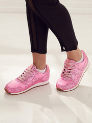 Sporty Sequined Pink Sneakers