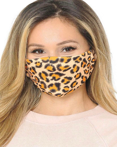 Creamsicle Leopard Face Mask