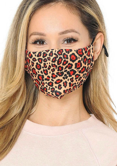 Ruby Red Leopard Face Mask