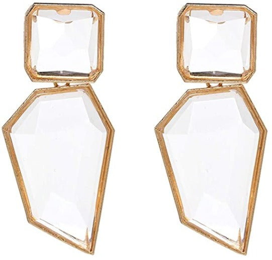 Acrylic Geometric Statement Earrings Stone Crystal Drop Earring Dangle