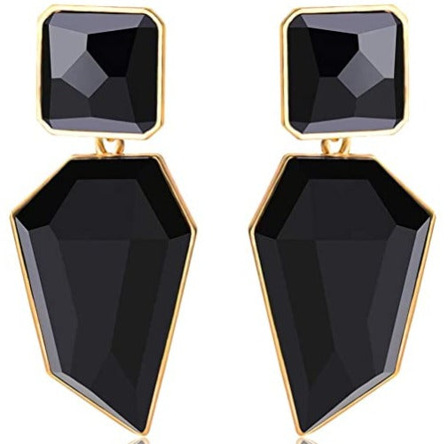 Acrylic Geometric Statement Earrings Stone Crystal Drop Earring Dangle
