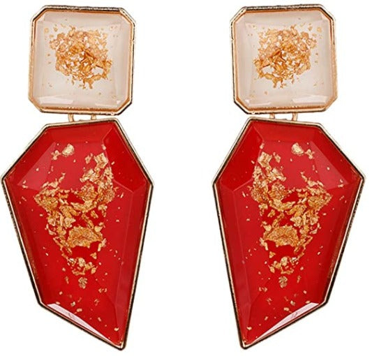 Acrylic Geometric Statement Earrings Stone Crystal Drop Earring Dangle
