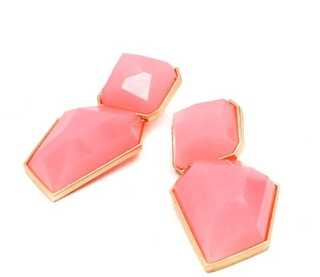 Acrylic Geometric Statement Earrings Stone Crystal Drop Earring Dangle