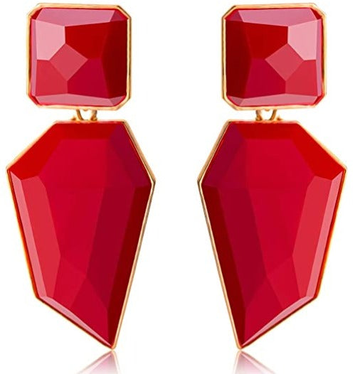 Acrylic Geometric Statement Earrings Stone Crystal Drop Earring Dangle